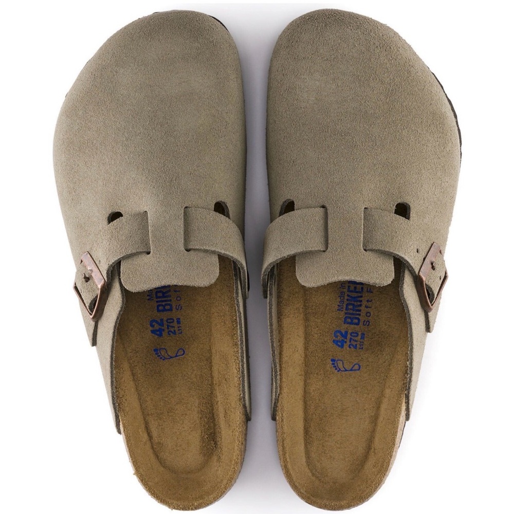 Birkenstock Boston Suede Clog in Taupe